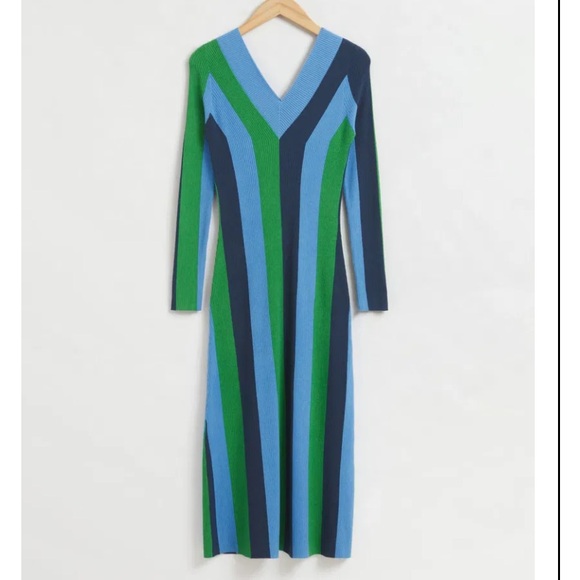 & Other Stories Fitted Long-sleeved Midi Dress size S - Picture 3 of 6